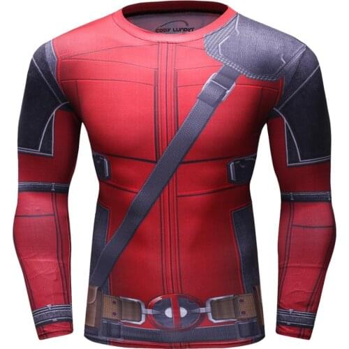 Factory Printed T-shirt Compression Tights Men Fitness Running Shirt Breathable Long Sleeve Sports Rashgard Gym Cycling Clothing