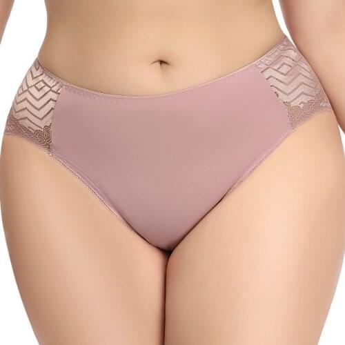 2XL-5XL Sexy Lace Large Size Underwear for Plump Women Middle Waist Plus Size Big Size High Elasticity Breathable Panties Breifs