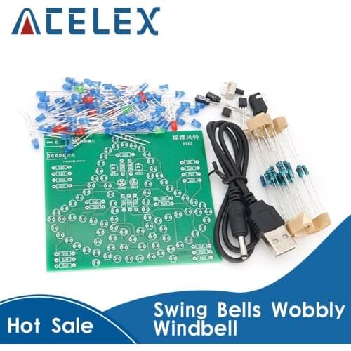 Laboratory Swing bells Wobbly Windbell Fun Electronic DIY Kit Wring 95 LEDs Wind bell 5V 9V