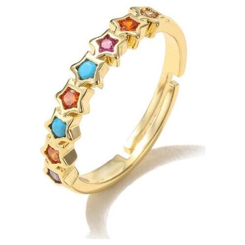 Trendy CZ Crystal Opening Rings For Women,Adjustable Rings Party Jewelry Gift