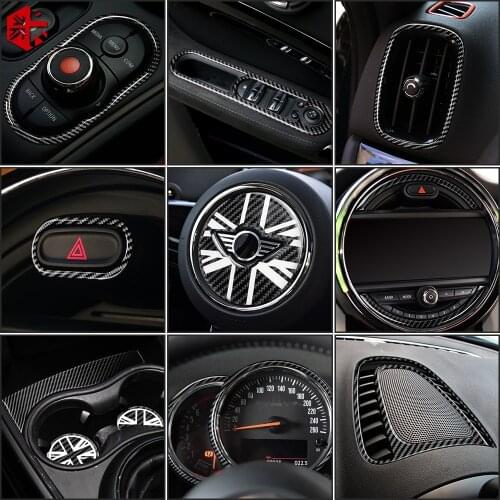 Real Carbon Fiber Car Interior Cover Trim Decal Stickers for Mini Cooper Countryman F60 2017-Present Accessories