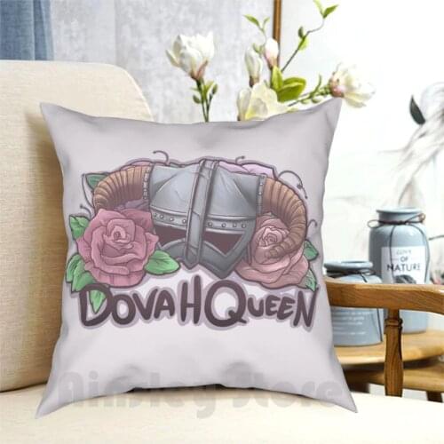 Dovahqueen Pillow Case Printed Home Soft Throw Pillow Skyrim Dovahkiin Feminism Badass Geek Game Videogame Grrrl