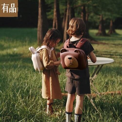 Youpin New Children Schoolbag Primary School Backpacks Forest Animal Cartoon Kindergarten Ridge Protection Lightweight Backpack