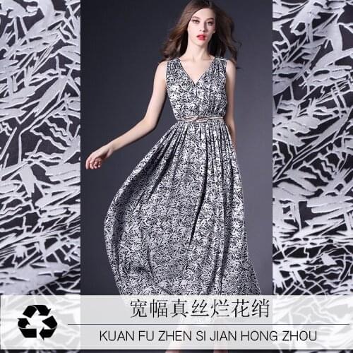 138cm wide spring and summer new products silk rotten flower fabric jacquard silk dress silk fabric