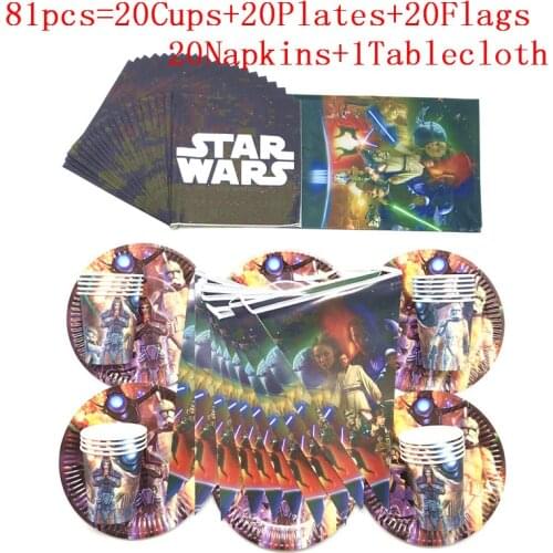 Star Wars Disposable Tableware The Force Awakens Paper Plate Cups Happy Birthday Party Decor Kids Party Supplies Baby Shower Boy