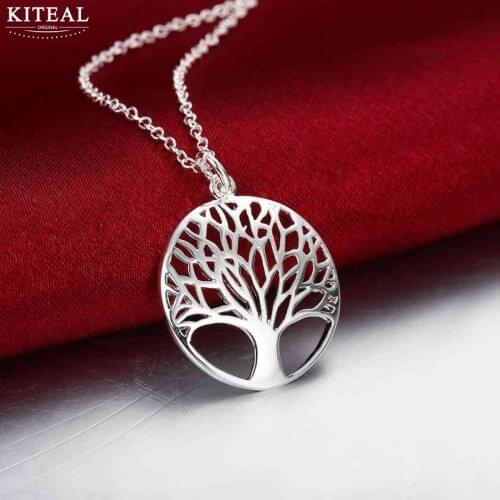 Wholesale Silver Tree Of Life 18inch Pendant Necklace Best gift girl women wedding love anillo arbol de la vida