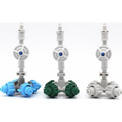 20PCS Fogger and Cross Misting Sprinkler With 1/4inch Antidrip Cooling Hanging Sprinkler Garden Greenhouse Irrigation Fittings