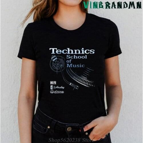 Retro Deejay shirt Long Play tshirt Technics School of Music T shirt Women Vintage DJ Music Streetwear Short Sleeve Tee Shirts