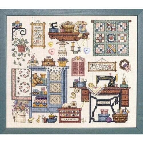 Sewing Machine， Sewing kit Top Quality Embroidery Needlework 14CT Unprinted Cross Stitch Kits DIY Arts Handmade Home Decor