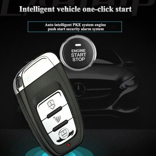 12V Car Engine Starts Alarm System with Keyless Entry Remote Universal Vehicle Keyless Alarm PKE Warn Push Button Starts