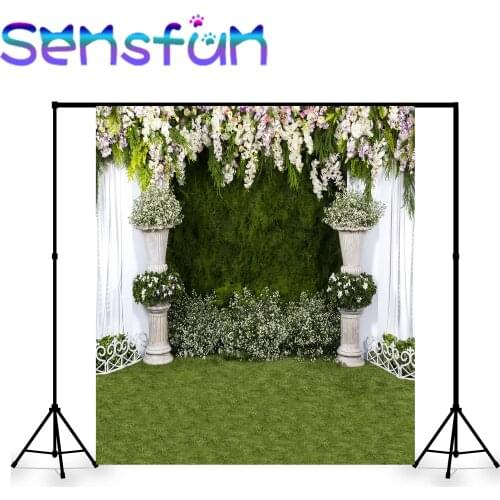 Photography backdrop spring garden grass forest flower Curtain wedding background photocall photophone photo studio vinyl 5x7ft