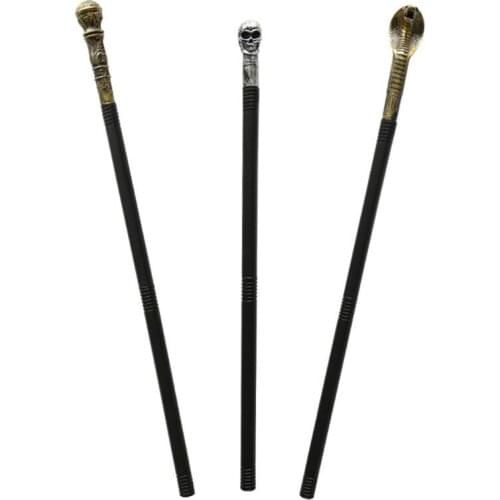 Funny Halloween Snake Skull Scepter Toy Carved Pharaoh Magical Wands Stick Cosplay Props