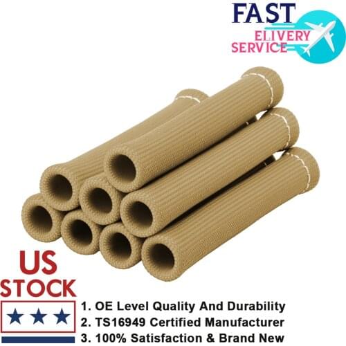 8 Pcs 2500° Titanium Spark Plug Wire Sleeve Boot Heat Shield Protector Cover BBC High Temperature Sheath For LS1/LS2/LS4