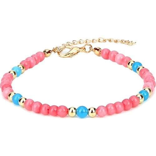 ASHMITA 2019 4MM Pink Beads Stone Bracelet Man Fashion Women Gift For Beautiful