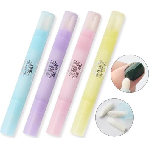 1 Piece Nail Art Polish Corrector Pen Remover Mistakes Cleaner with 3 Tips, Random Color