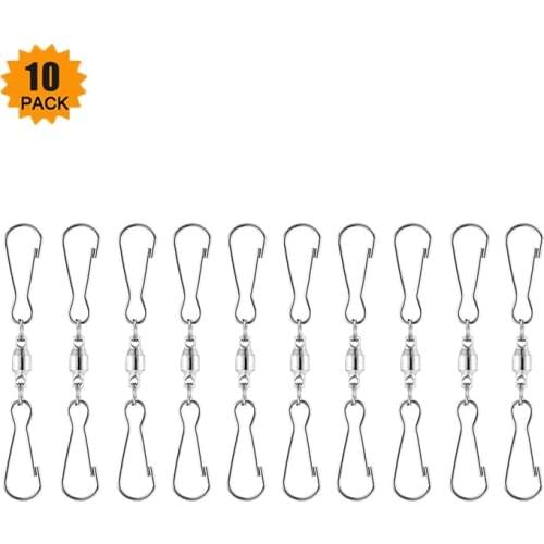 10PCS Swivels Dual Clip Spinning Swivel Hanging Hooks For Hanging Windsock Wind Spinners Bird Feeder Family Festival Brilliant