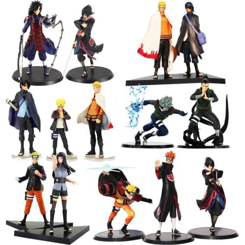 Naruto Shippuden Hatake Kakashi Shikamaru Namikaze Uchiha Figura Naruto PVC Figure Set Sasuke Minato Hyuuga Hinata Model Doll