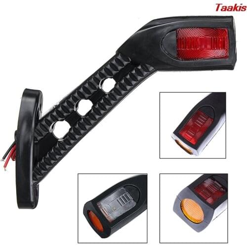 2X Waterproof LED Side Outline Stalk Marker Lights Lamp Carvan Lamp Rear Front Side Tail Lights 24V Universal For Trailer Truck