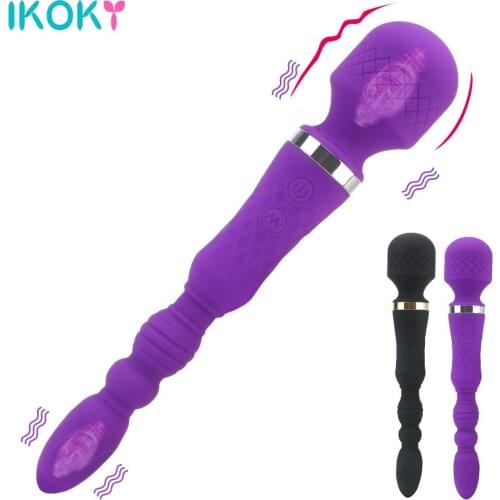 2 In 1 Sex Toys for Women Lesbian 10 Modes Vibrator Magic Wand Female Masturbator Anal Plug Erotic Machine