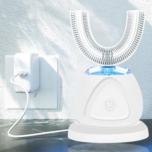 360 Degree LED Automatic Sonic Toothbrush Electric Ultrasonic Tooth Brush U Type Tooth Cleaning Instrument