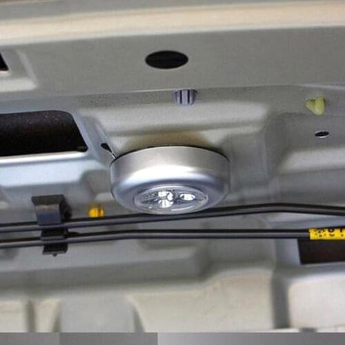 4 LED Car Emergency Touch Light Battery Powered Tap Push Stick Touch Round Night 3W Car Interior Lamp Reading Light accessories