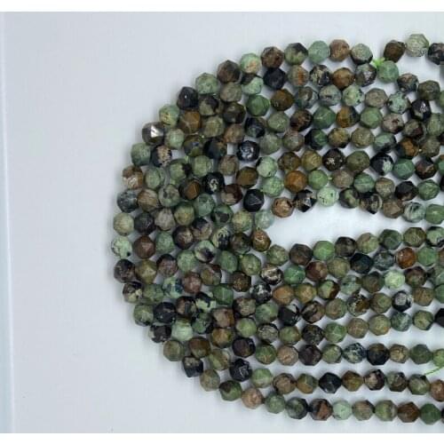 6-10mm High Quality Mixed Color Natural Green Opal Gem Sun Stone Bracelet Jewelry Making DIY Loose Bead Cut Shape Gemstone