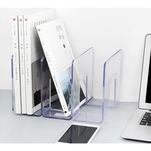 Sharkbang Acrylic Transparent Multi-layer Book Shelf L-shaped Book-Holder Bookshelf Document Magazine Organizer Holder