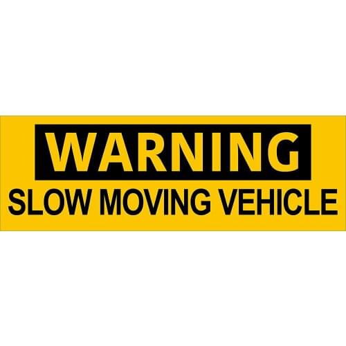 American Vinyl Warning Slow Moving Vehicle Bumper Sticker (Safety Driving Truck semi)