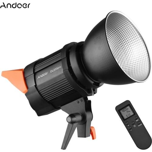 Andoer DL200pro COB LED Video Light Photography Lamp 200W Bi-color 3200-5600K CRI 95+ w/ Bowens Mount for Studio Video Shooting