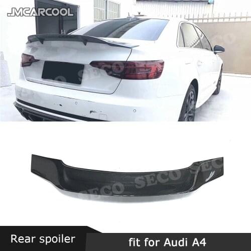 Carbon Fiber Car Rear Trunk Spoiler Wings for Audi A4 S4 RS4 Sedan 4 Door 2013 - 2018 R style