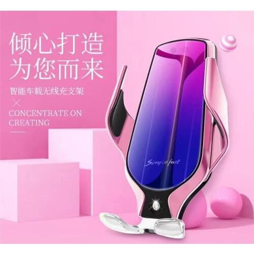 10w car wireless charging fast charging intelligent infrared sensor car mobile phone holder wireless charger