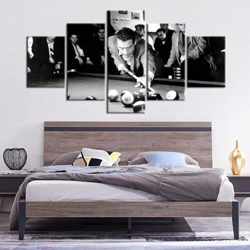 Snooker Billiard Pool Ball Cue Colorful Poster Home Decor Sports Printed Canvas Living Room 5 Panel Pictures Painting Wall Art