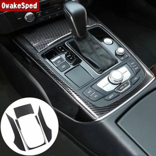 For Auid A6 C7 2012-2018 Carbon Fiber Color Accessories Car Styling Center Console Gearshift Frame Decoration Sticker Trim