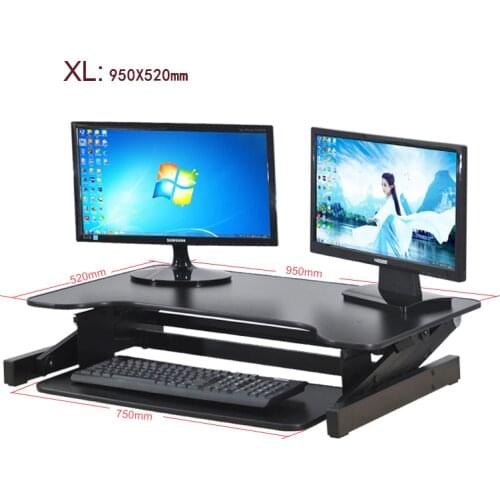 EasyUp Height Adjustable Sit Stand Desk Riser with handle Foldable Laptop Desk Notebook/Monitor Holder Stand With Keyboard Tray