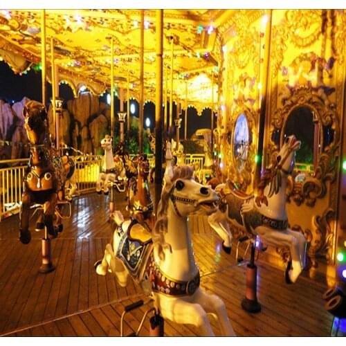 Photo wallpaper 3D stereo night scenery mural wallpaper playground KTV children room kindergarten carousel theme mural