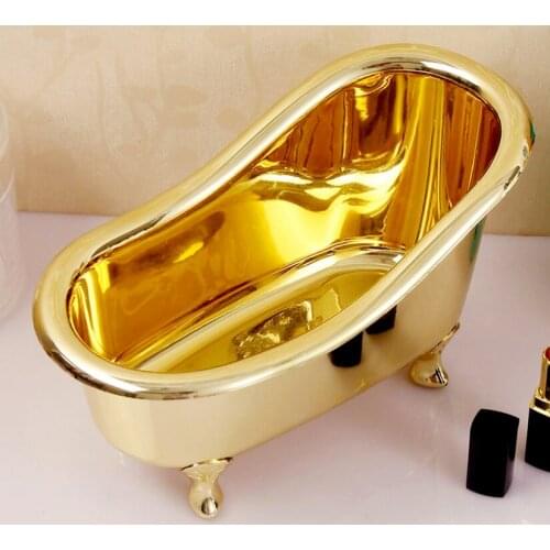 Soap storage box Gold bathroom accessories Mini bathtub Storage Box Toothpaste toothbrush storage box Soap storage box D5