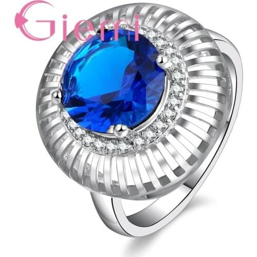 Hot Wholesale Big Round Shape Hollow Design 925 Sterling Silver Luxury Jewelry for Women Female Exaggerate Party Anel