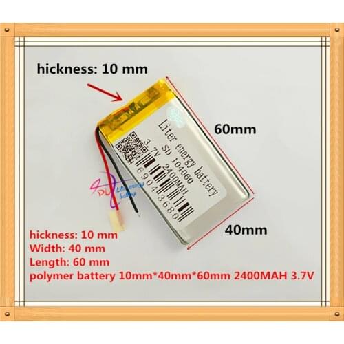 104060 3.7V 2400mah Lithium polymer Battery with Protection Board For MP3 MP4 GPS Digital Products Free Shipping