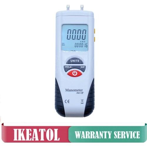 Pressure Gauge HT-1891 with LCD backlit display Manometer Differential Air Pressure Meter 34.47kPa