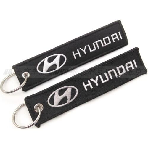 Fashion Keychain Embroidery Key Rings Chains Customize Personalized Gifts Car Logo Key Holder For Hyundai Auto Keyring