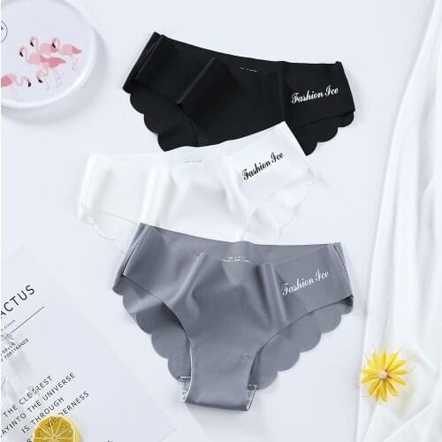 Invisible Womens Seamless Panties Set Solid Ultra-Thin Underwear Womens Sexy Low-Rise Ruffles Briefs Lingerie Underpants New