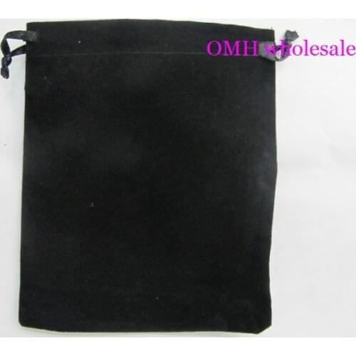 OMH 10pcs 5x7cm 7x9 10x12cm black silk cloth flannelette Suede Jewlery Velvet packing scald Golden Pouch Gift bags BZ05