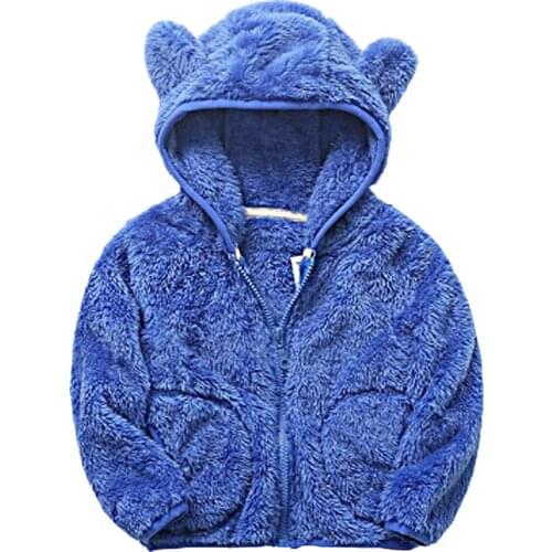 Baby Girls Coral Fleece Jacket Coat Autumn Winter Jacket For Boy Hooded Warm Outerwear Coat For Girls Kids Velvet Jackets Coat