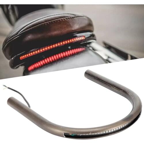 22mm Flat Tube Motorcycle Rear Seat Loop Tail Hoop Frame With LED Brake Turn Signal Light For Honda Kawasaki Cafe Racer Style