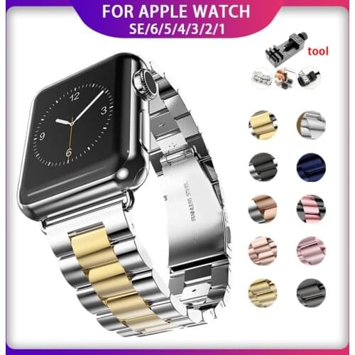 Band For Apple Watch SE 6 40MM 44MM Metal Stainless Steel Watchband for iWatch series 5 4 3 strap 42mm 38mm Bracelet Accessories