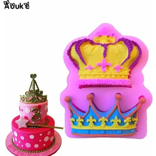 2 Hole Crown Shape Chocolate Silicone Mold Cookie Fondant Cake Molds Embossed Pudding Mould DIY Candy Kitchen Baking Tools G068