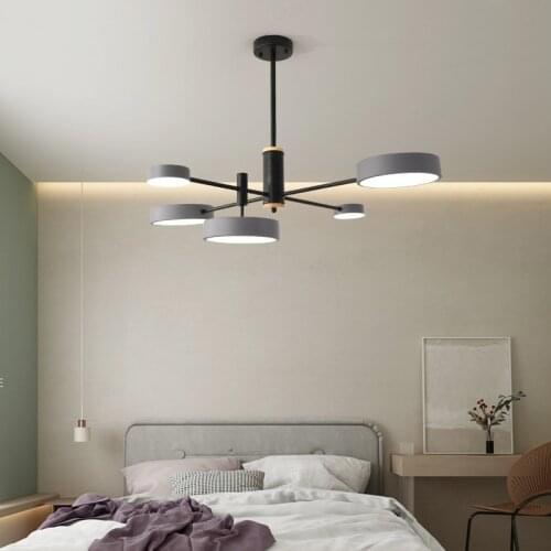 Nordic modern minimalist gray/gold/white chandelier for living room bedroom clothing store 2020 new LED macaron chandelier