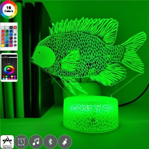 Animal Night Light LED Projector Piranha 3D Neon Desk Lamp Club Atmosphere Decor Nightlight Kids Child Gift Smart Phone Control
