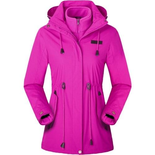 Outdoor ski jacket women Hiking Jacket long detachable Fleece liner thermal windbreaker winter waterproof Mountaineering coat