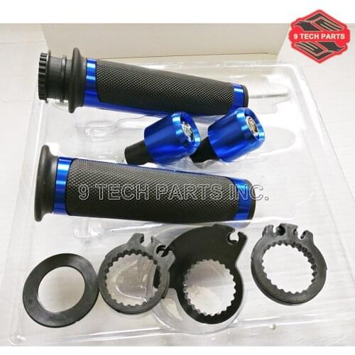 Universal CNC Motorcycle 7/8'' 22mm Handle bar CAPS / Handlebar Grips Kit Street & Racing Moto BARRACUDA Grips with end